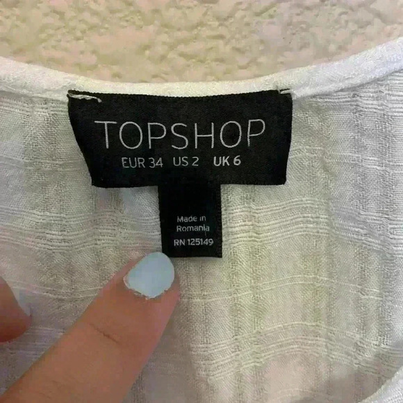 White Topshop sheer tank sz 2 summer beach vacation resort bridal lightweight - Picture 2 of 6